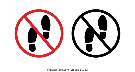 vetor de sinal sem sapatos permitidos