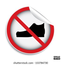 No shoes area sign.-eps10 vector
