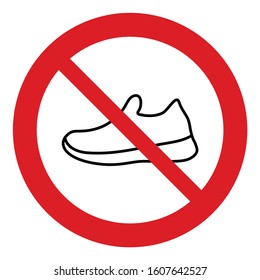 No Shoes Icon Prohibited Shoes Icon Stock Vector (Royalty Free ...