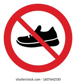 No Shoes Icon. Prohibited Shoes Icon .  No Sneakers  Icon