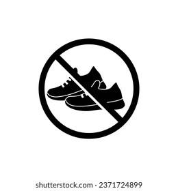 no hay icono de zapatos. Icono de zapatos prohibidos.  no hay icono de Sneakers