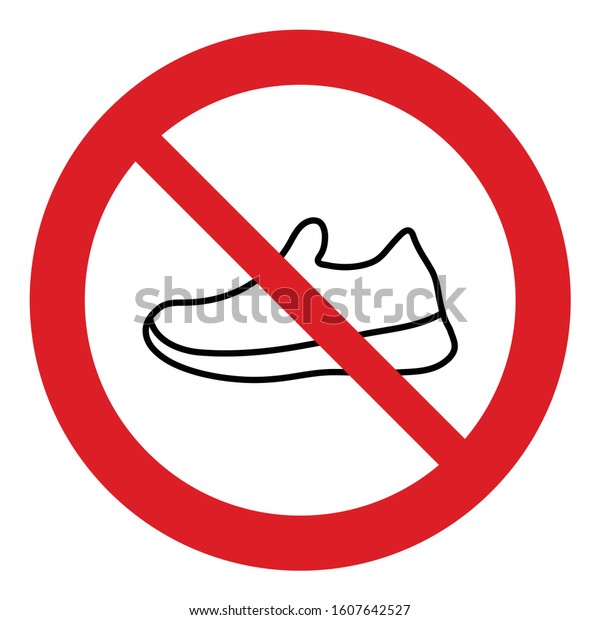 No Shoes Icon Prohibited Shoes Icon Stock Vector (Royalty Free ...