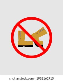 No Shoes Icon Vector Design For Forbidden Illustration.