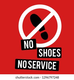 No Shoes No Service Sign