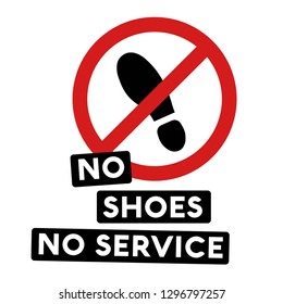 No Shoes No Service Sign