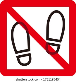 No shoes sign isolated vector illustration