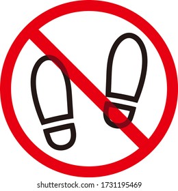 No shoes sign isolated vector illustration