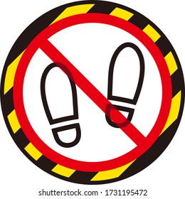 No shoes sign isolated vector illustration