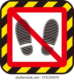 No shoes sign isolated vector illustration