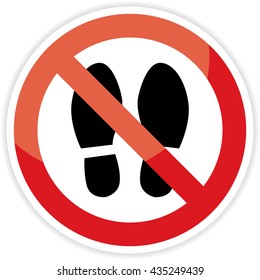 No shoes sign on white background.vector illustration