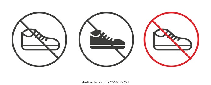 No shoes signs collection for website design, app, UI design.