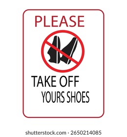 no shoes warning sign vector illustration of a sign indicating that the area should not be entered with footwear