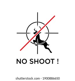 No Shoot Animal Icon - Vector, Sign for Design, Presentation, Website or Apps Elements.