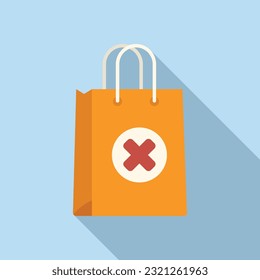 No hay ningún vector plano de icono de bolso de tienda. Error de pago. Tarjeta de crédito