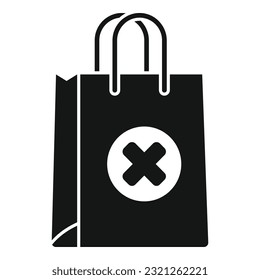 No shop bag icon simple vector. Payment error. Credit card
