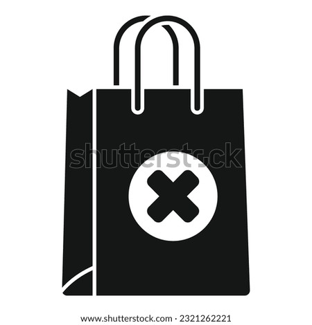 No shop bag icon simple vector. Payment error. Credit card