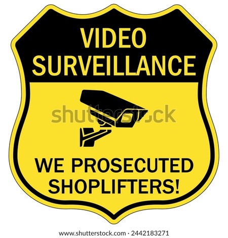No shoplifting warning sign and labels