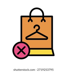 Sem Ilustração De Vetor De Restrição De Saco De Compras, Ícone De Estilo Preenchido.