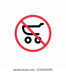 no shopping cart icon sign vector