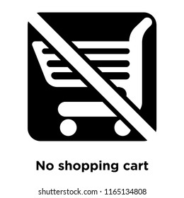 No shopping cart icon vector isolated on white background, No shopping cart transparent sign