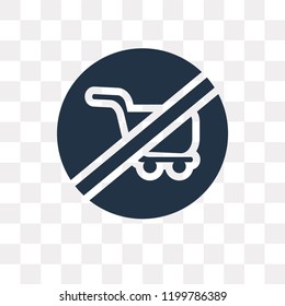 No shopping cart vector icon isolated on transparent background, No shopping cart transparency concept can be used web and mobile