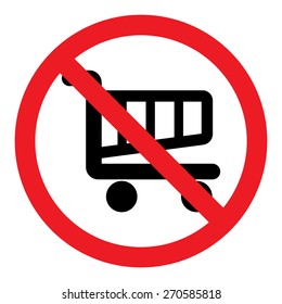 no shopping carts icon