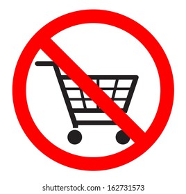 no shopping carts icon , sign