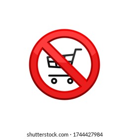 No Shopping Chart Icon In Trendy Design Vector Eps 10