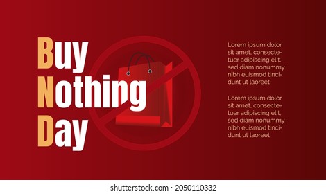 No shopping day,shopping bag with forbidden symbol.Background template,banner,illustration with copyspace