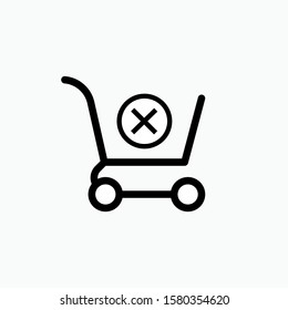 No Shopping Icon - Vector, Sign and Symbols for Design, Presentation, Website or Apps Elements.