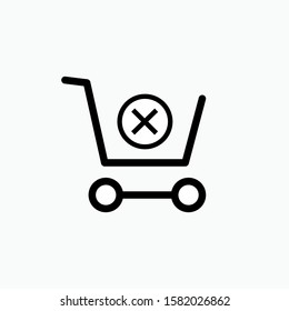 No Shopping Icon - Vector, Sign and Symbols for Design, Presentation, Website or Apps Elements.