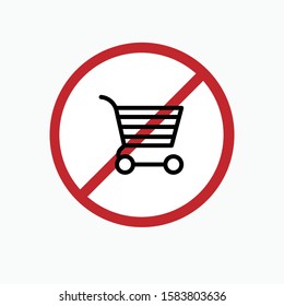 
No Shopping Icon - Vector, Sign and Symbols for Design, Presentation, Website or Apps Elements.