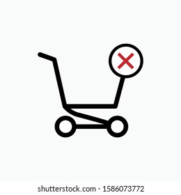 No Shopping Icon - Vector, Sign and Symbols for Design, Presentation, Website or Apps Elements.