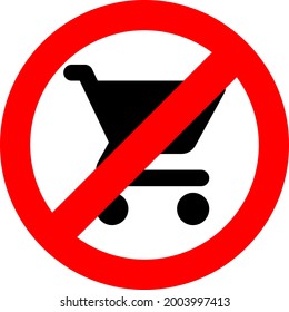no shopping prohibition sign vector eps 10