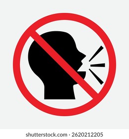 No Shouting Allowed Sign - Noise Control Prohibition Vector