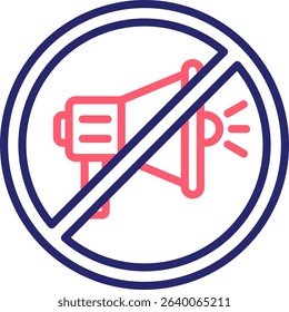 No Shouting Icon Color Vector Illustration
