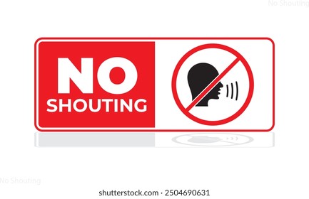 No Shouting, no shouting icon, silence icon, don't talk, do speak
