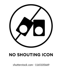 No shouting icon vector isolated on white background, No shouting transparent sign