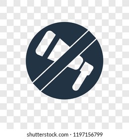 No shouting vector icon isolated on transparent background, No shouting transparency logo concept