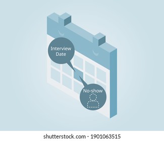 No Show Candidate For Job Interview Vector