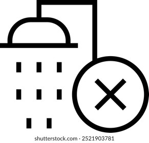 sem ícone de chuveiro. Design de estilo linear fino isolado em fundo branco