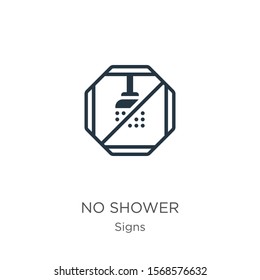 No shower icon vector. Trendy flat no shower icon from signs collection isolated on white background. Vector illustration can be used for web and mobile graphic design, logo, eps10