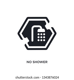 no shower isolated icon. simple element illustration from signs concept icons. no shower editable logo sign symbol design on white background. can be use for web and mobile