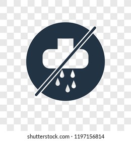 No shower vector icon isolated on transparent background, No shower transparency logo concept