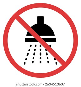 No Showering Allowed Sign Icon