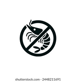 no shrimp hunt public sign vector illustration template design