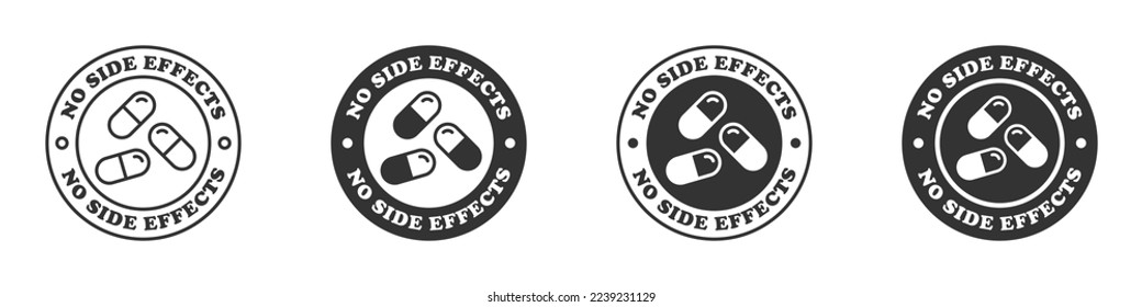No side effects icon set. Vector illustration.