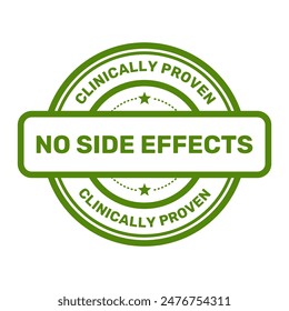 No side effects stamp, safe product, medicine and dietary supplements, no aftereffect seal, vector