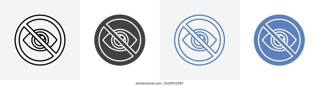 no sight icon vector set use for web