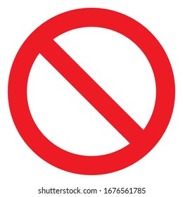 No sign, ban vector icon, stop symbol, red circle with oblique line isolated mark